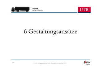 Logistik
         Helmut Zsifkovits




      6 Gestaltungsansätze



145
           © UVK Verlagsgesellschaft mbH, Konstanz und München 2013
 