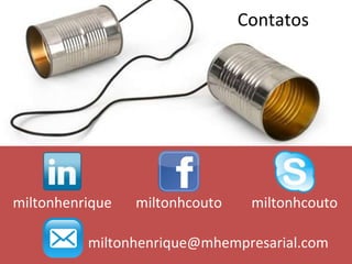 miltonhcoutomiltonhenrique miltonhcouto
miltonhenrique@mhempresarial.com
Contatos
 
