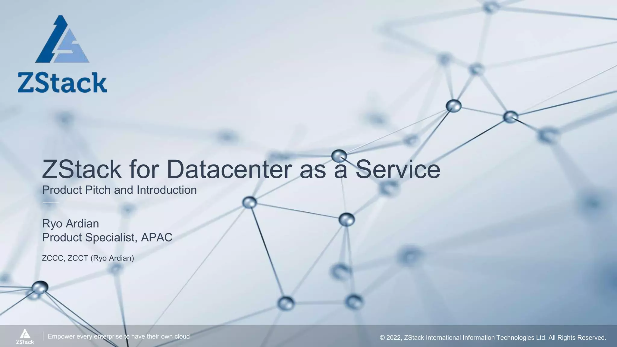 ZStack for Datacenter as a Service Product Deck PPT