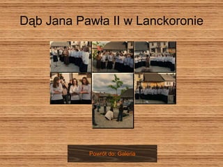 Dąb Jana Pawła II w Lanckoronie Powrót do: Galeria 