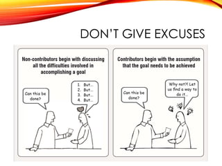 DON’T GIVE EXCUSES
 