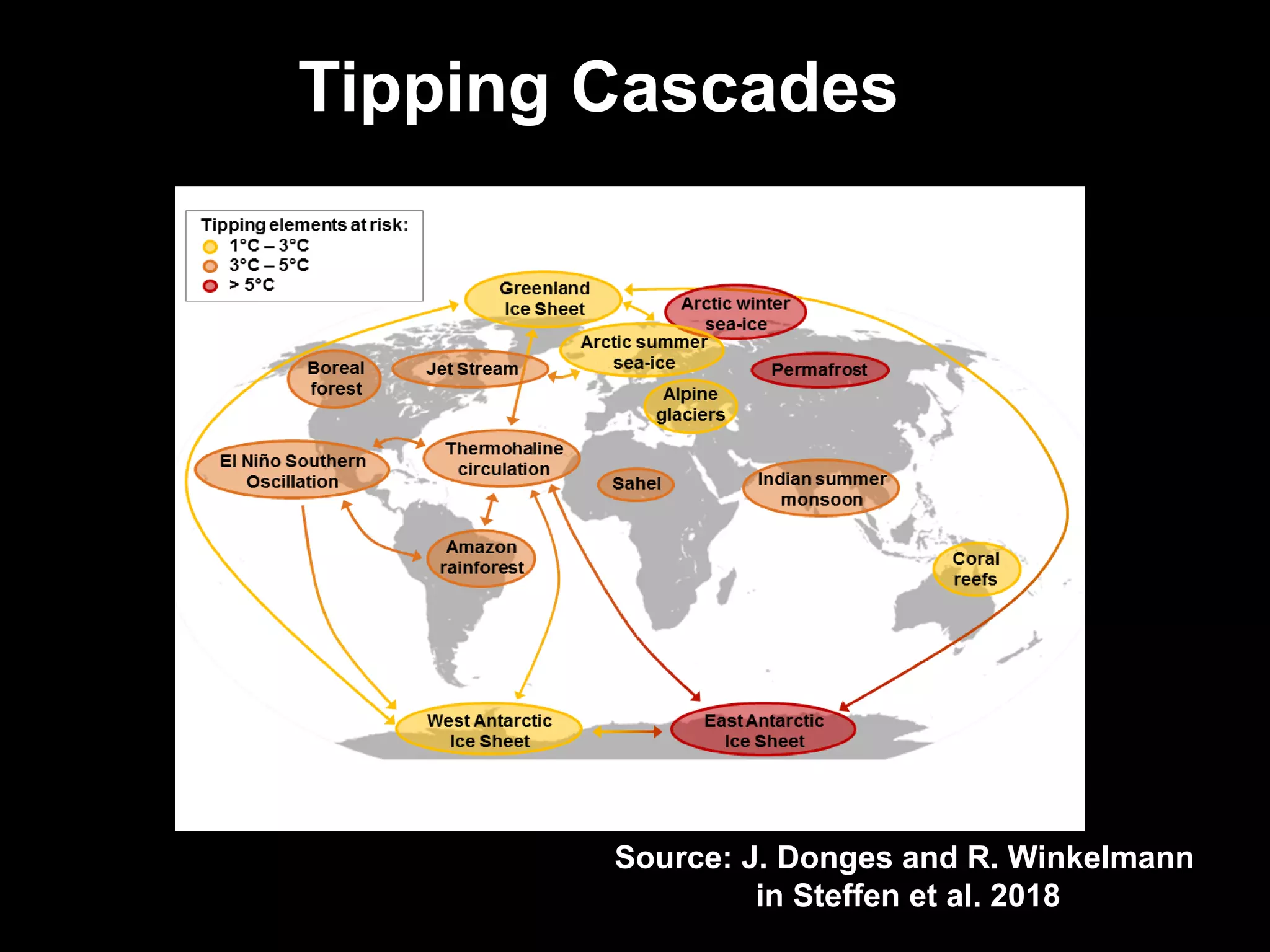 Tipping Cascades
Source: J. Donges and R. Winkelmann
in Steffen et al. 2018
 