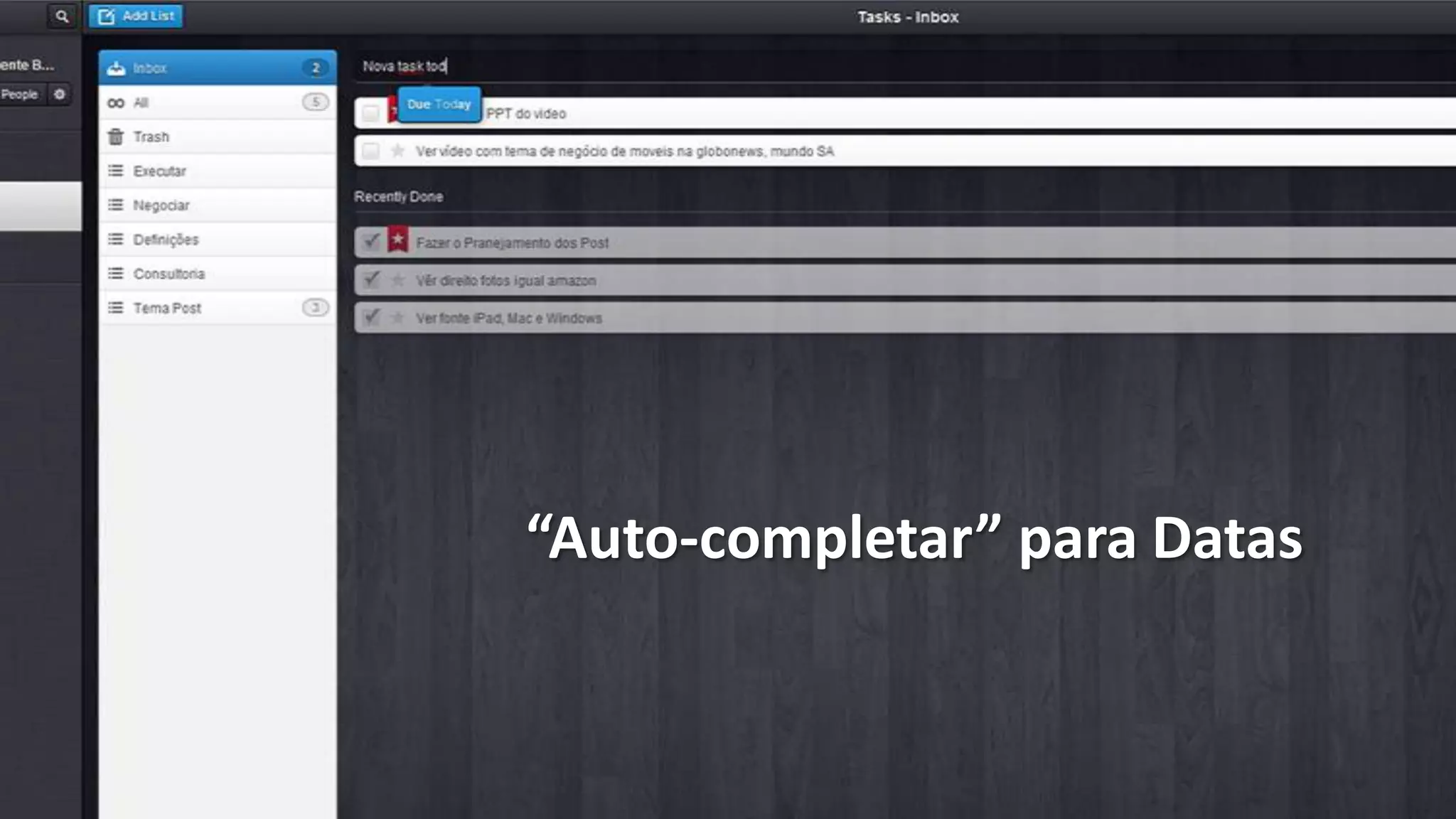 “Auto-completar” para Datas
 