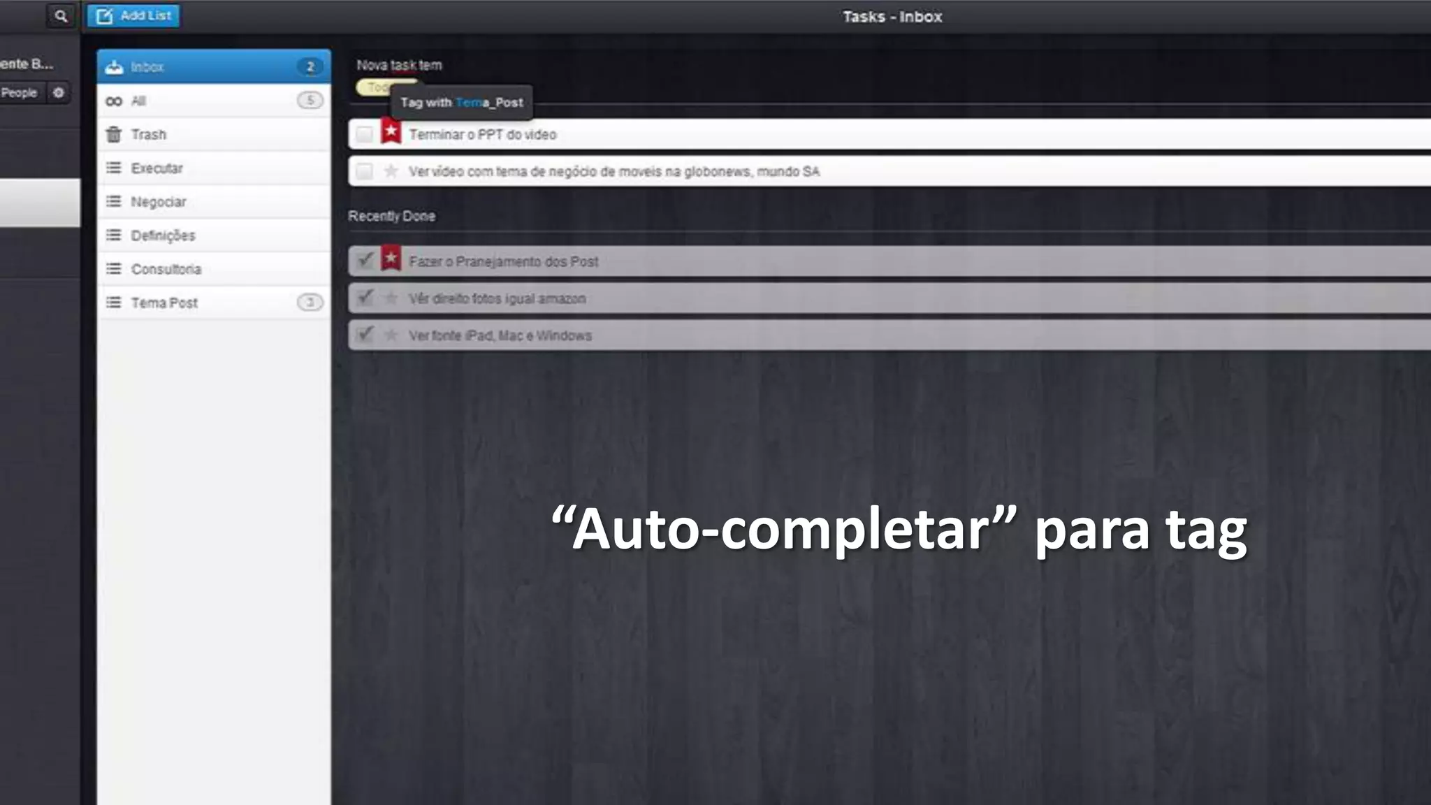 “Auto-completar” para tag
 