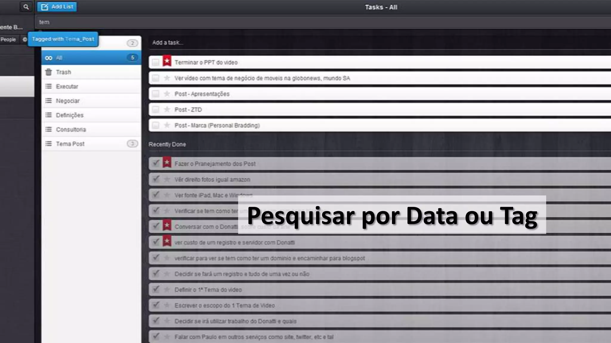 Pesquisar por Data ou Tag
 