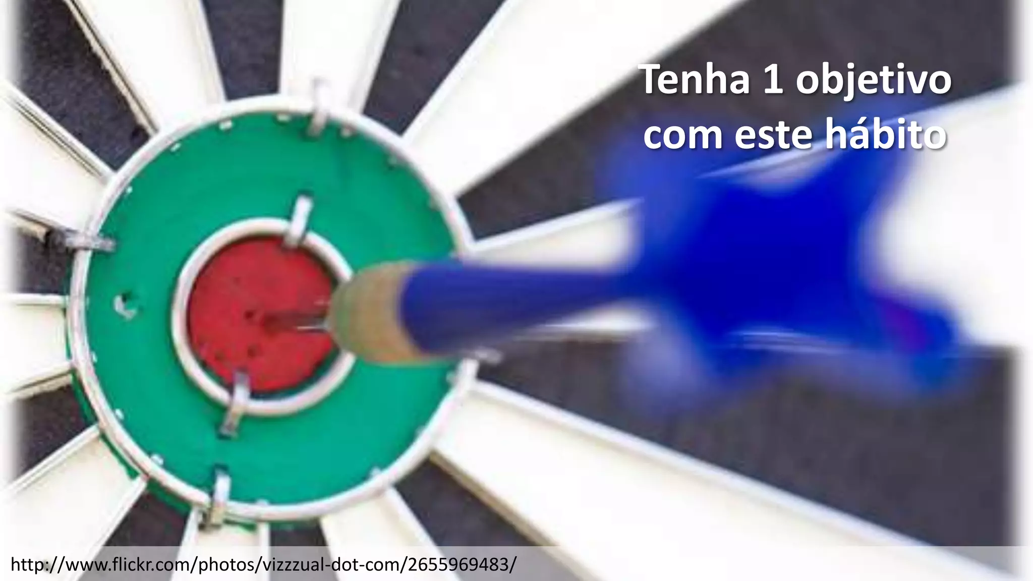 Tenha 1 objetivo
                                                            com este hábito




http://www.flickr.com/photos/vizzzual-dot-com/2655969483/
 