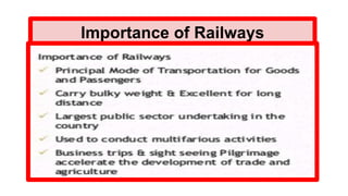 Importance of Railways
 