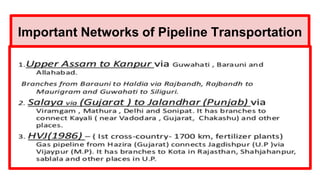 Important Networks of Pipeline Transportation
 