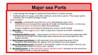 Major sea Ports
 