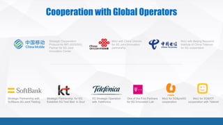 © ZTE All rights reserved
Cooperation with Global Operators
Strategic Cooperation
Protocol for IMT-2020(5G);
Partner for 5G Joint
Innovation Center
MoU with China Unicom
for 5G Joint Innovation
partnership
MoU with Beijing Research
Institute of China Telecom
for 5G cooperation
Strategic Partnership with
SoftBank 5G Joint Testing
Strategic Partnership for 5G;
Establish 5G Test Bed in Soul
5G Strategic Operation
with Telefonica
One of the First Partners
for 5G Innovation Lab
MoU for 5G&pre5G
cooperation
MoU for 5G&IOT
cooperation with Telenet
 