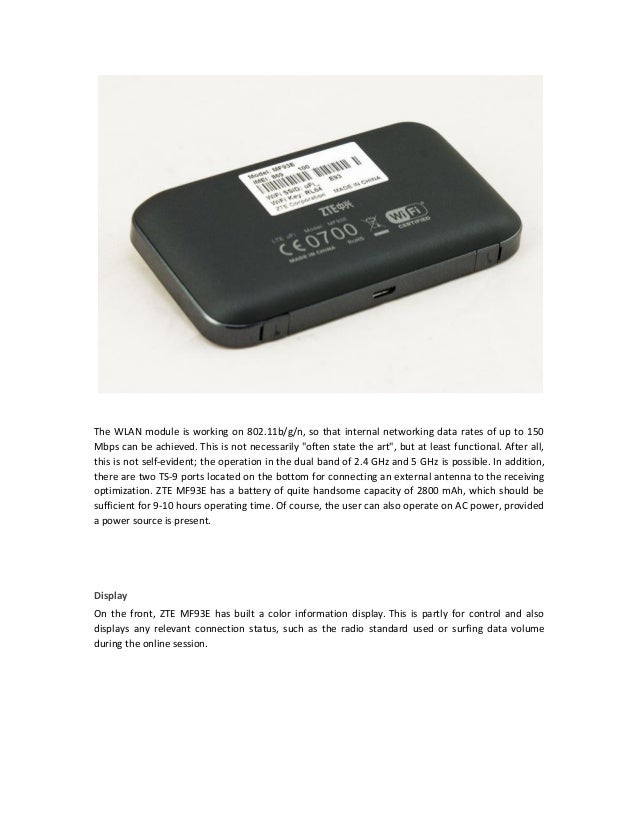 ZTE MF93E 4G LTE Mobile Hotspot Review