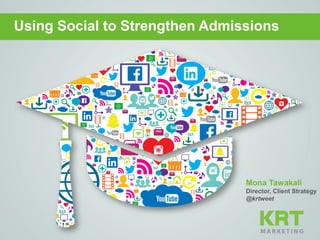 Mona Tawakali
Director, Client Strategy
@krtweet
Using Social to Strengthen Admissions
 