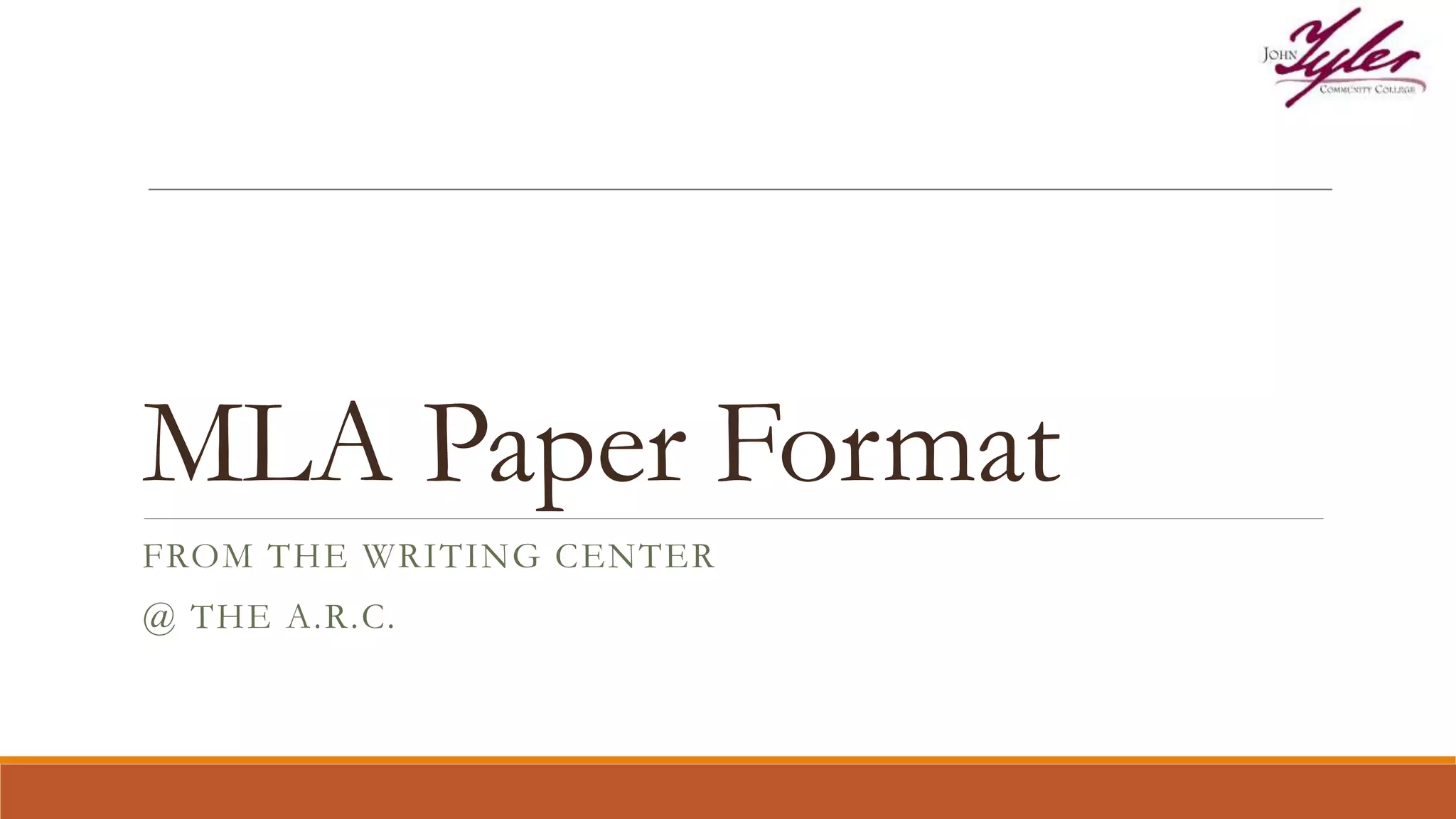 MLA paper format | PPT