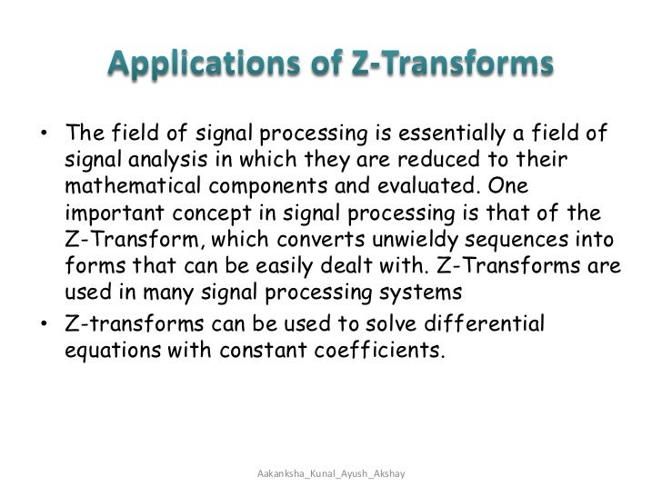 Application of ztransform