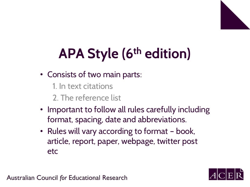 APA 6th edition referencing. Part 1 In text citation