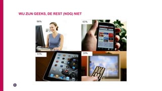 WIJ ZIJN GEEKS, DE REST (NOG) NIET
96% 65%
55% 20%
 