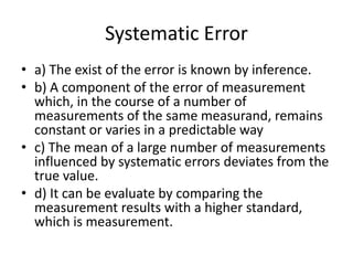 errors of measurement and systematic errors | PPT