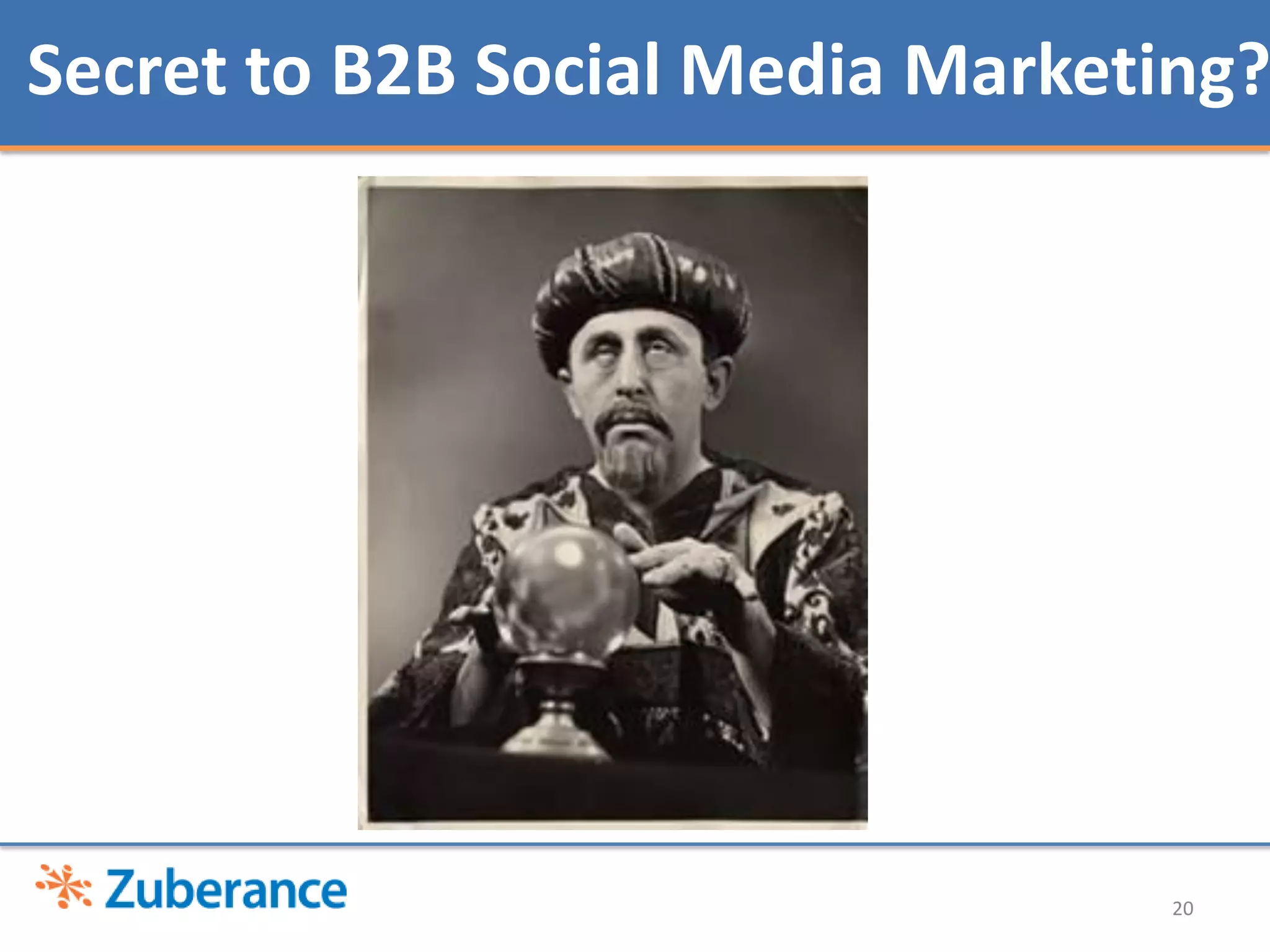 Secret to B2B Social Media Marketing?




                                  20
 