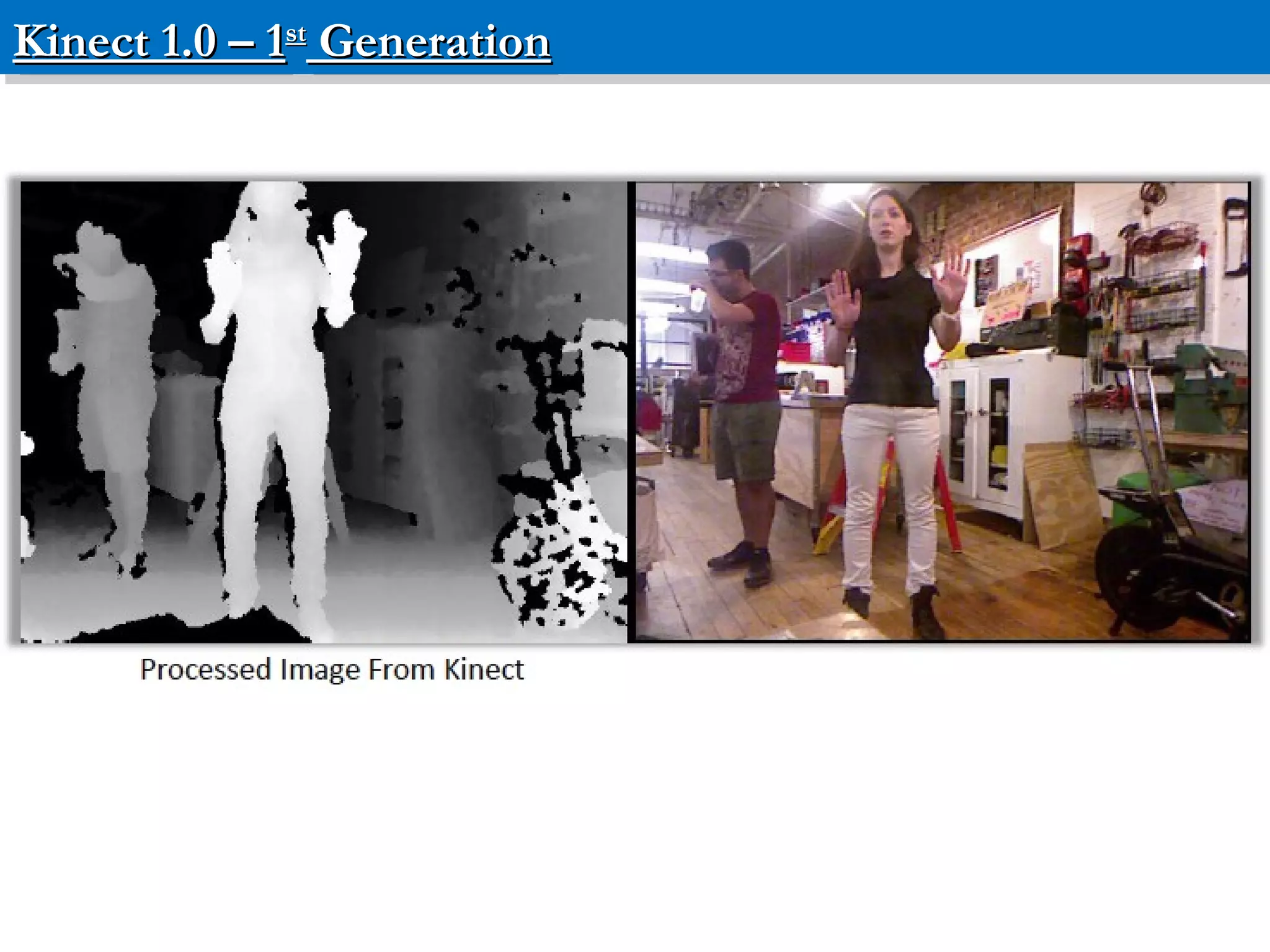 Kinect 1.0 – 1Kinect 1.0 – 1stst
GenerationGenerationKinect 1.0 – 1Kinect 1.0 – 1stst
GenerationGeneration
 