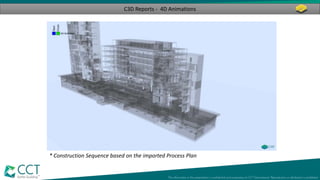 C3D Reports - 4D Animations
* Construction Sequence based on the imported Process Plan
 