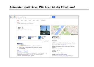 Antworten statt Links: Wie hoch ist der Eiffelturm?
 