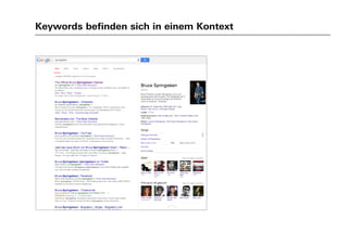 Keywords befinden sich in einem Kontext
 