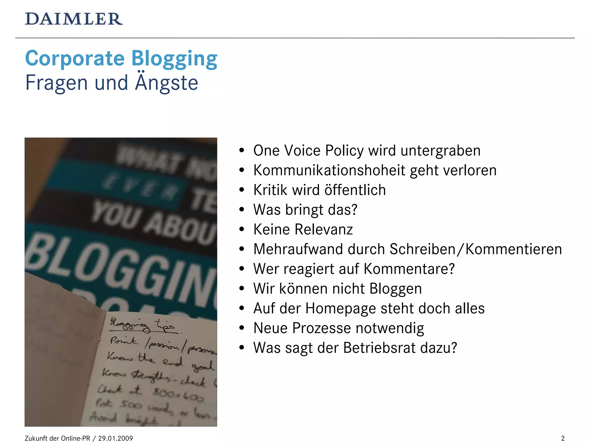 „Blogging im Konzern: Ängste und Gründe, es trotzdem zu tun“