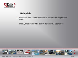 K-KommunikationFür jedenMenschist die Kommunikationwichtig und einAusdrucksmittel.Second Life bietet Chatroom, Instant Messageing,Voicechat und zahlreiche Communityfunktionenwie Gruppen-Bildung und Abstimmungsmechanismen.Second Life ist die erste virtuelle Welt, dievirtuelle nonverbale Kommunikation des Betrachters durch den Avatar abbildet, u.a.durch die Kopfbewegung des Avatars (!).