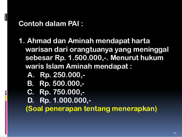 Contoh Penghitungan Pembagian Harta Waris  Ujungkelingking