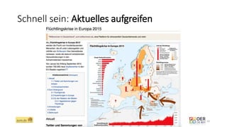 Schnell sein: Aktuelles aufgreifen
ZUM.de - Nominierung zum OER Award 2016 - Berlin, 1. März 2016 10
 