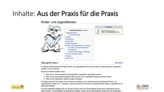 Inhalte: Aus der Praxis für die Praxis
ZUM.de - Nominierung zum OER Award 2016 - Berlin, 1. März 2016 13
 