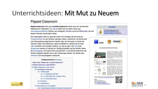 Unterrichtsideen: Mit Mut zu Neuem
ZUM.de - Nominierung zum OER Award 2016 - Berlin, 1. März 2016 18
 