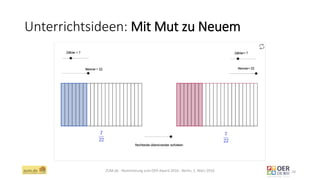 Unterrichtsideen: Mit Mut zu Neuem
ZUM.de - Nominierung zum OER Award 2016 - Berlin, 1. März 2016 24
 