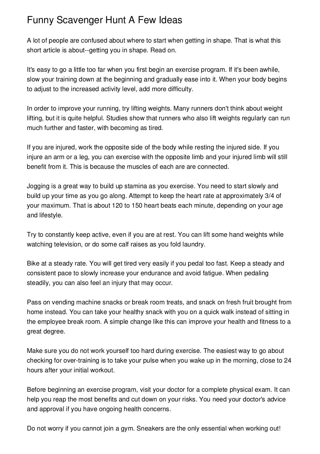 Funny Scavenger Hunt A Few Ideas