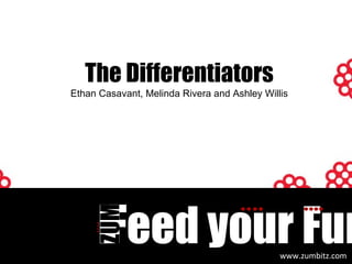 F eed your Fun . www.zumbitz.com F ZUM The Differentiators Ethan Casavant, Melinda Rivera and Ashley Willis 