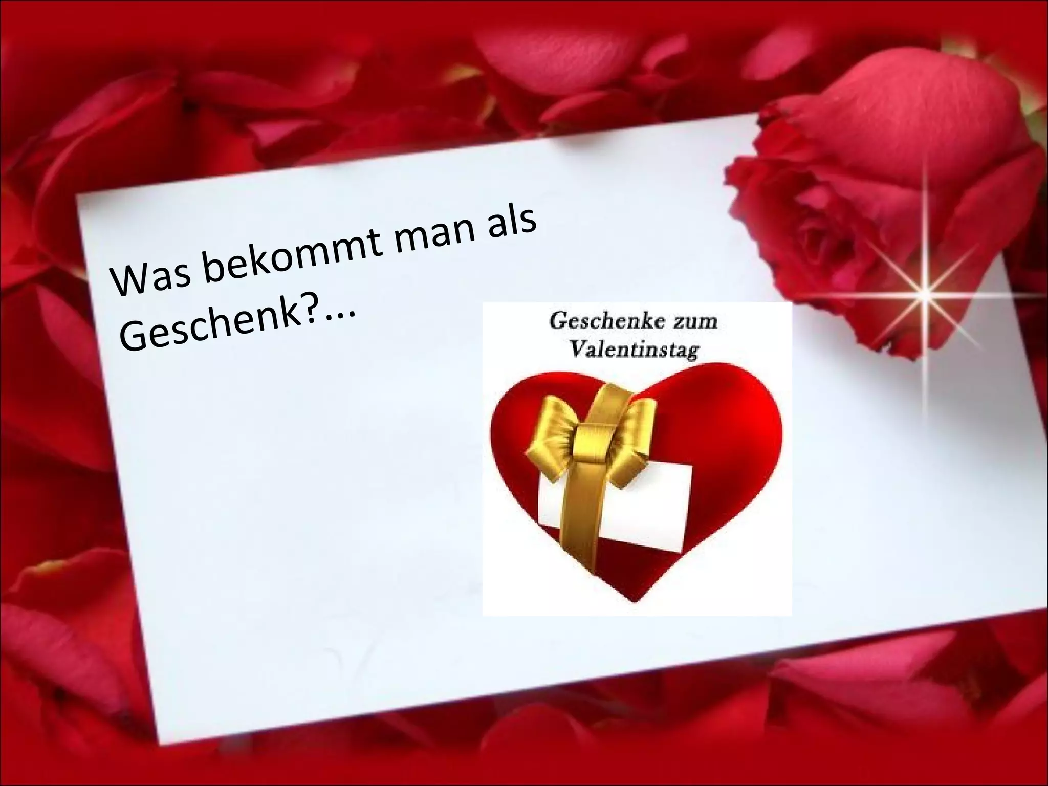 kommt man als
Wa s b e
Gesch enk?...