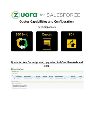  
Quotes Capabilities and Configuration
Key Components
 
 
 
Quote for New Subscriptions, Upgrades, Add-Ons, Renewals and
More
 
 