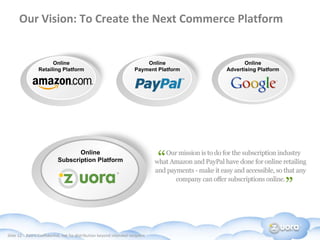 Our Vision: To Create the Next Commerce Platform Online Retailing Platform Online Advertising Platform Online Payment Platform Online Subscription Platform 