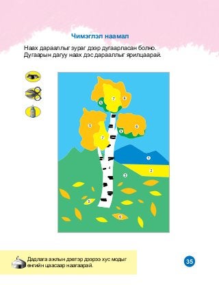 35Äàäëàãà àæëûí äýâòýð äýýðýý õóñ ìîäûã
ºíãèéí öààñààð íààãààðàé.
Íààõ äàðààëëûã çóðàã äýýð äóãààðëàñàí áîëíî.
Äóãààðûí äàãóó íààõ äýñ äàðààëëûã ÿðèëöààðàé.
×èìýãëýë íààìàë
 