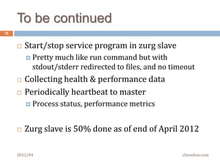 Run Command Request
16


message RunCommandRequest {
  required string command = 1;
  optional string cwd     = 2 [default = "/tmp"];
  repeated string args    = 3;
  repeated string envs      = 4;
  optional bool envs_only   = 5 [default = false];
  optional int32 max_stdout = 6 [default = 1048576];
  optional int32 max_stderr = 7 [default = 1048576];
  optional int32 timeout    = 8 [default = 60];
  optional int32 max_memory_mb = 9 [default = 32768];
}

     2012/04                                chenshuo.com
 