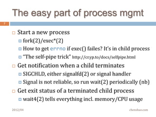 Zurg slave – NOT in scope
7


       Configuration management
       System administration
         Use Puppet   instead
       Deployment of in-house software
         Although can   be done with ‘wget’ followed by ‘tar xf’




    2012/04                                             chenshuo.com
 