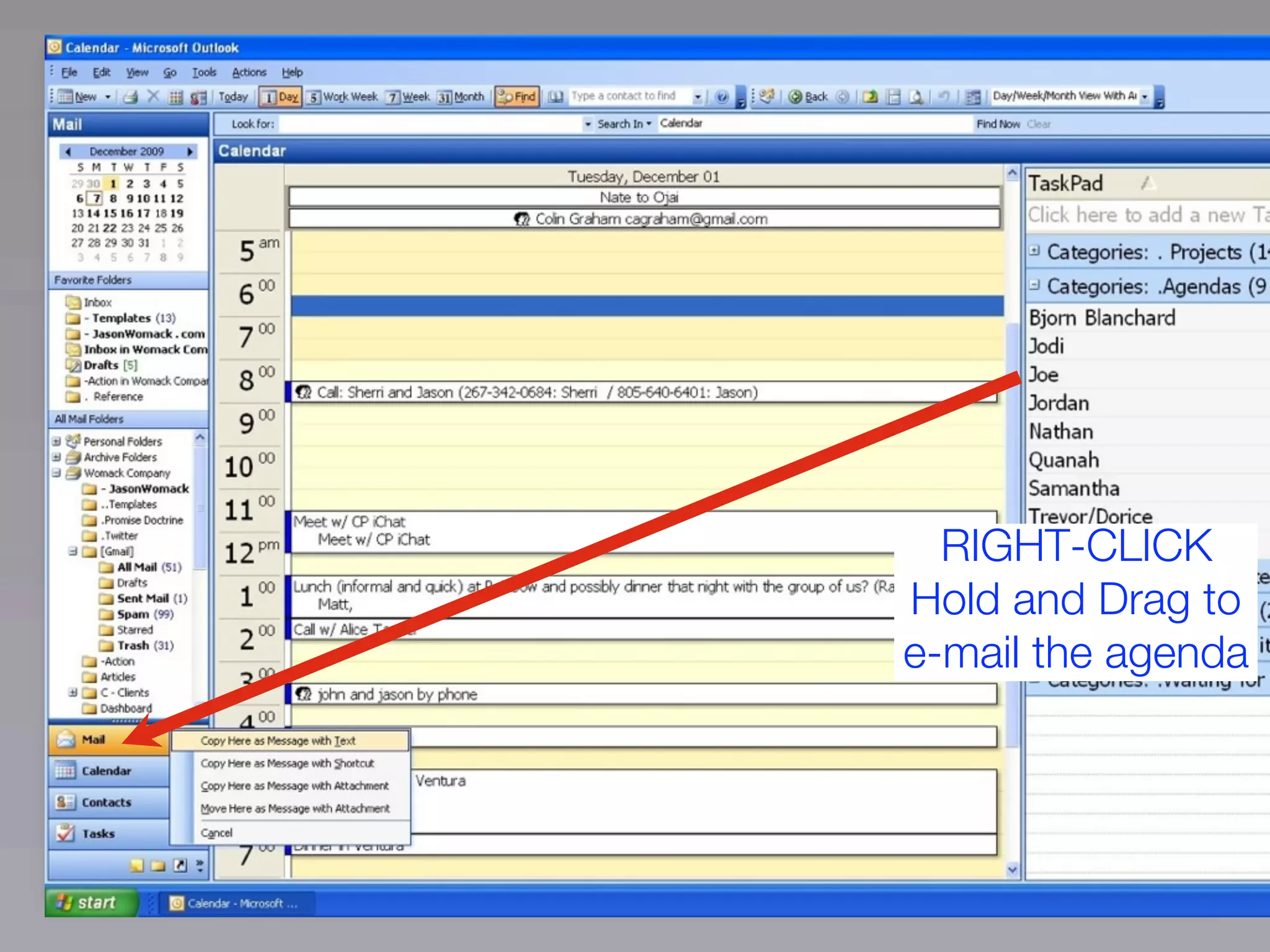 RIGHT-CLICK
Hold and Drag to
e-mail the agenda
 