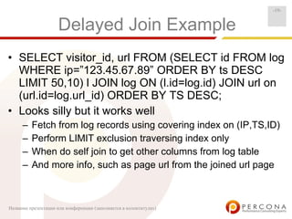 Zurich2007 MySQL Query Optimization