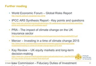 Pra Climate Risk Climate change risk: an actuarial approach | PPTX