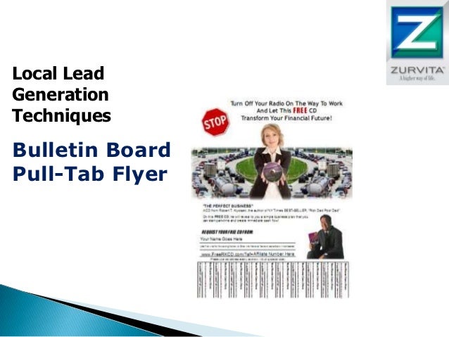 zurvita mlm lead generation network marketing pull tab flyers