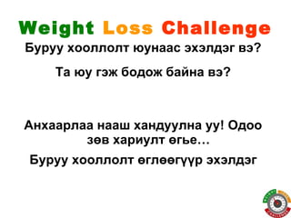 Weight  Loss   Challenge ,[object Object],[object Object],[object Object],[object Object]