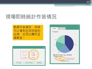 現場即時統計作答情況
20
 
