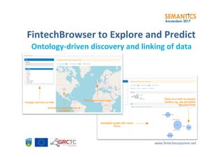www.ﬁntechecosystem.net	
FintechBrowser	to	Explore	and	Predict	
Ontology-driven	discovery	and	linking	of	data	
 