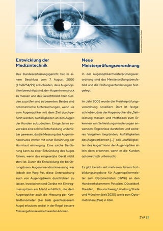 ZVA Themenfokus Optometrie