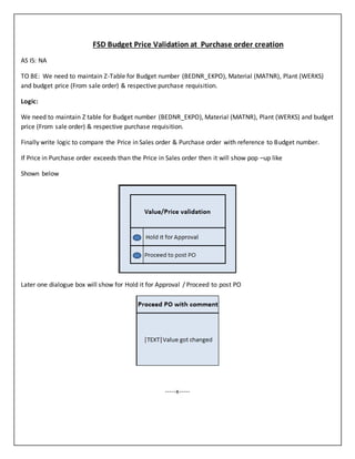 Zvalid Zvalid fsd for budget price validation in po | DOC